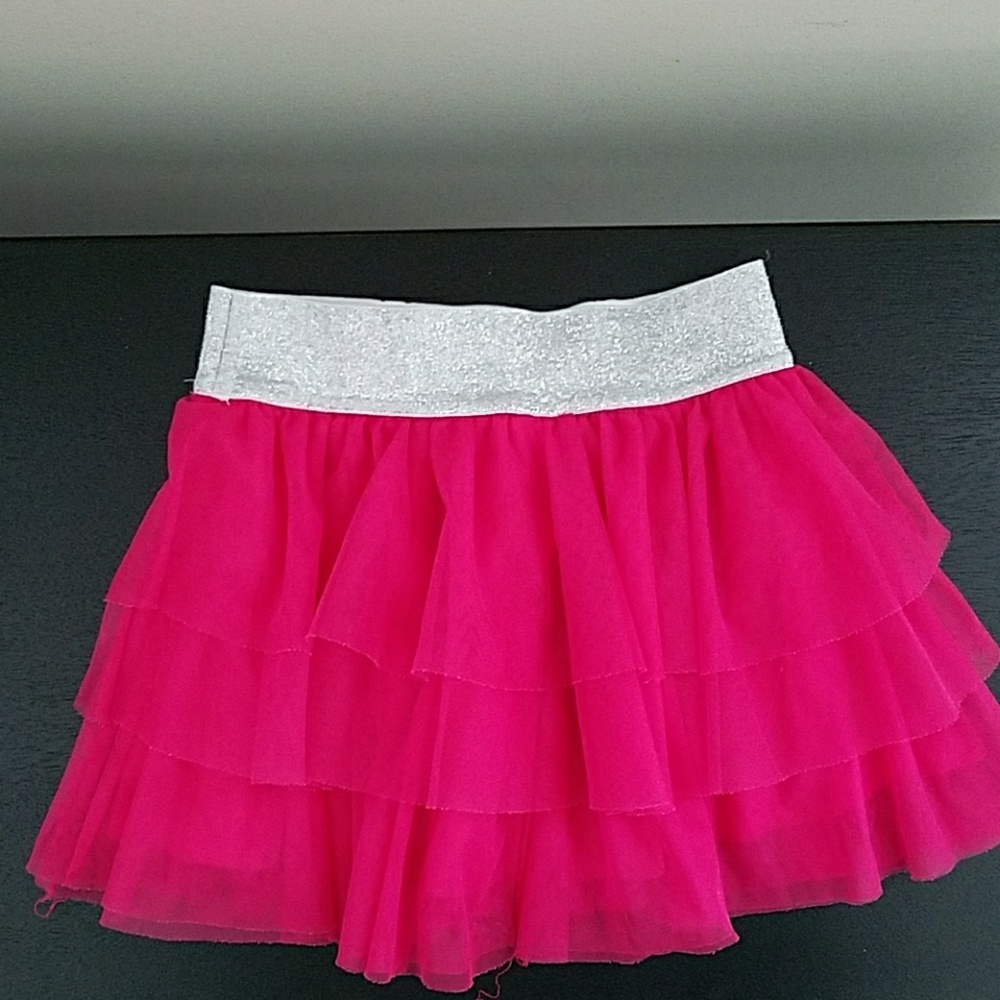 Circo Hot Pink Sheer Layered Skirt (Size S 6/6X)